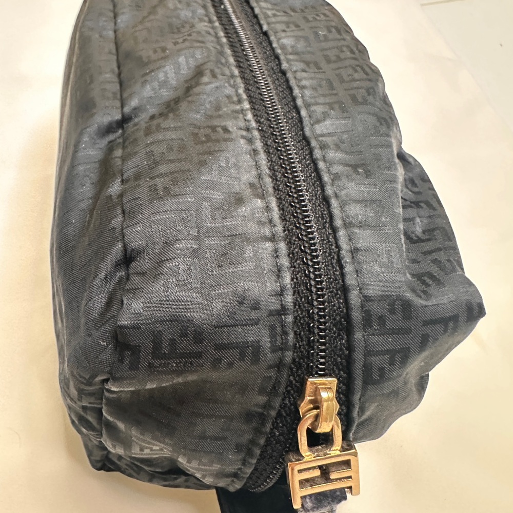 Fendi Black Pouch bag  with Gold Zipper